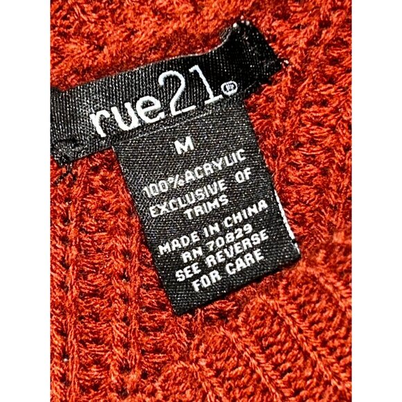 Rue21 Womens V-Neck Cinched Front Knit Sweater Size M Lagenlook Cinnamon Girl - Picture 8 of 9